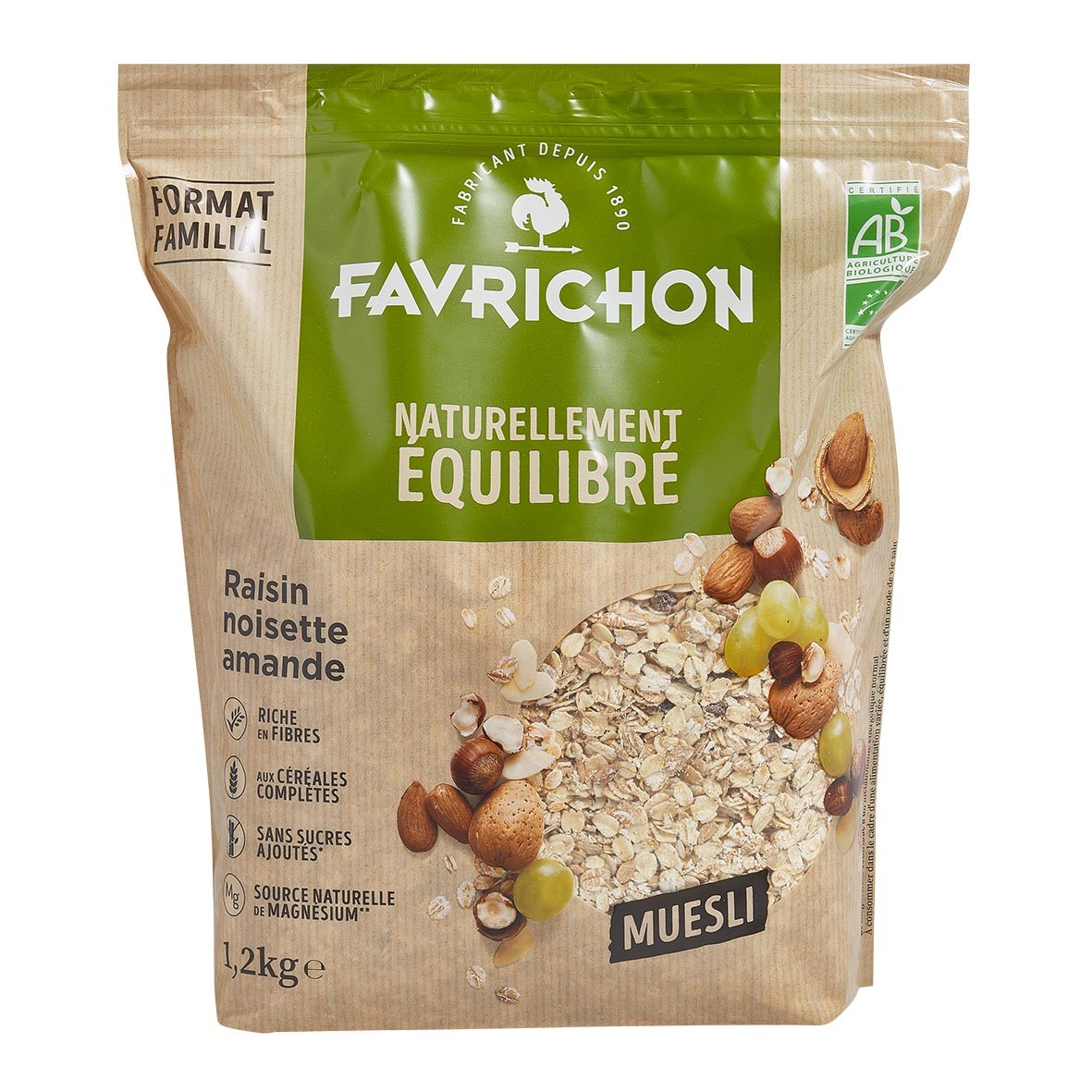 Muesli raisinnoisetteamande 1,2 kg Bio Rayons Verts