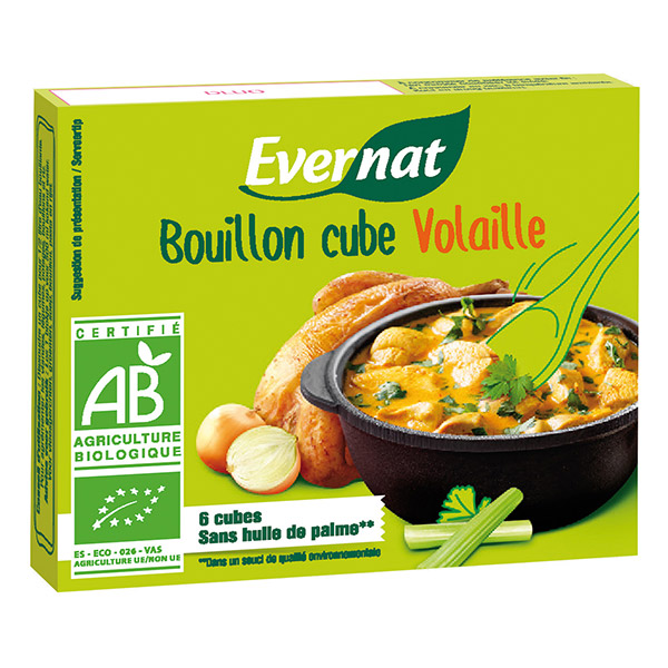 Bouillon cube volaille 6x10g Rayons Verts